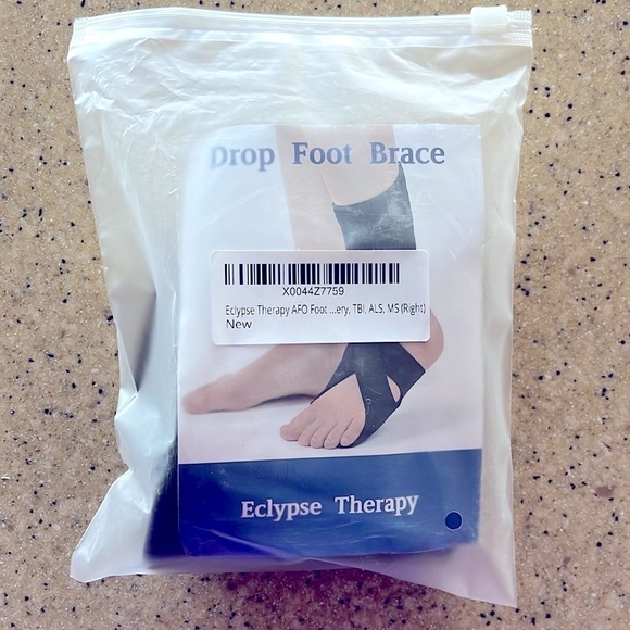 Brand New AFO Foot Drop Ankle Brace Black Neoprene Right Foot Walking Support - Picture 3 of 13